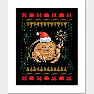 Sponge Crab Ugly Christmas Sweater Posters and Art